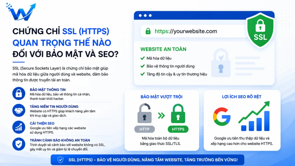 Chứng chỉ SSL (HTTPS) quan trọng thế nào đối với bảo mật và SEO?