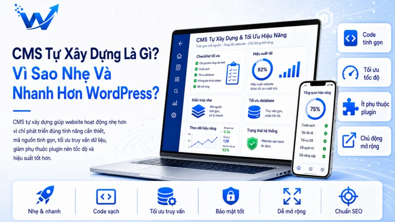CMS Tự Xây Dựng Là Gì? Vì Sao Nhẹ Và Nhanh Hơn WordPress?