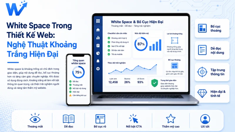 White Space Trong Thiết Kế Web: Nghệ Thuật Khoảng Trắng Hiện Đại